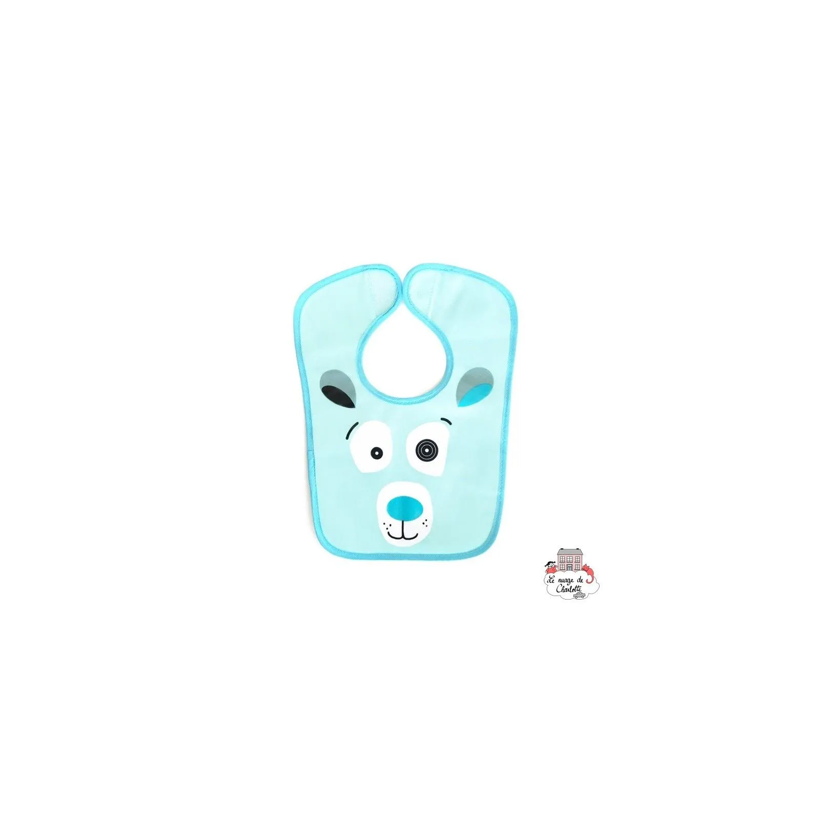 Reversible bib Illicos the polar bear - DEG-32521 - Les Déglingos - Placemats & Bibs - Le Nuage de Charlotte