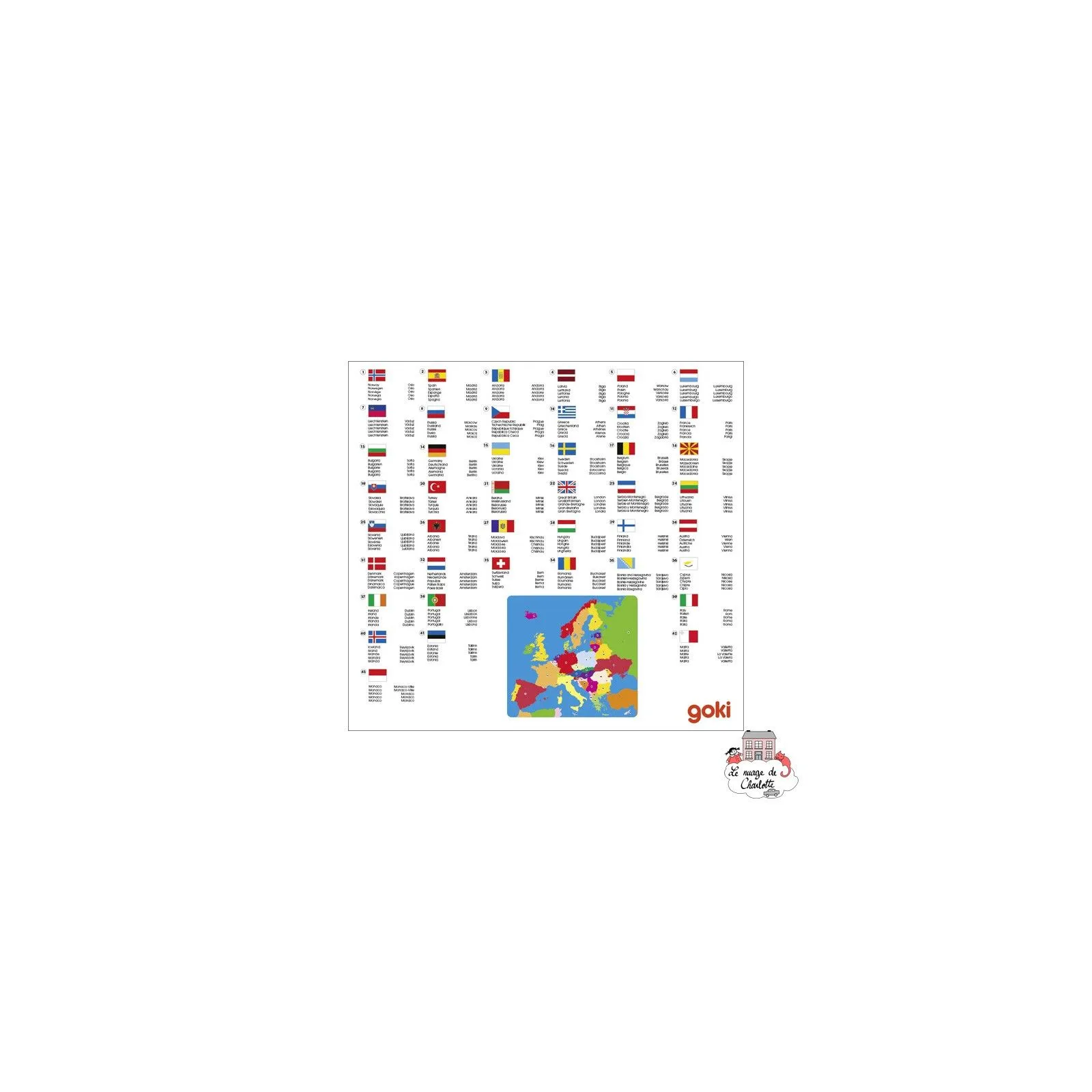 Puzzle, Europe - GOK-57509 - Goki - Wooden Puzzles - Le Nuage de Charlotte