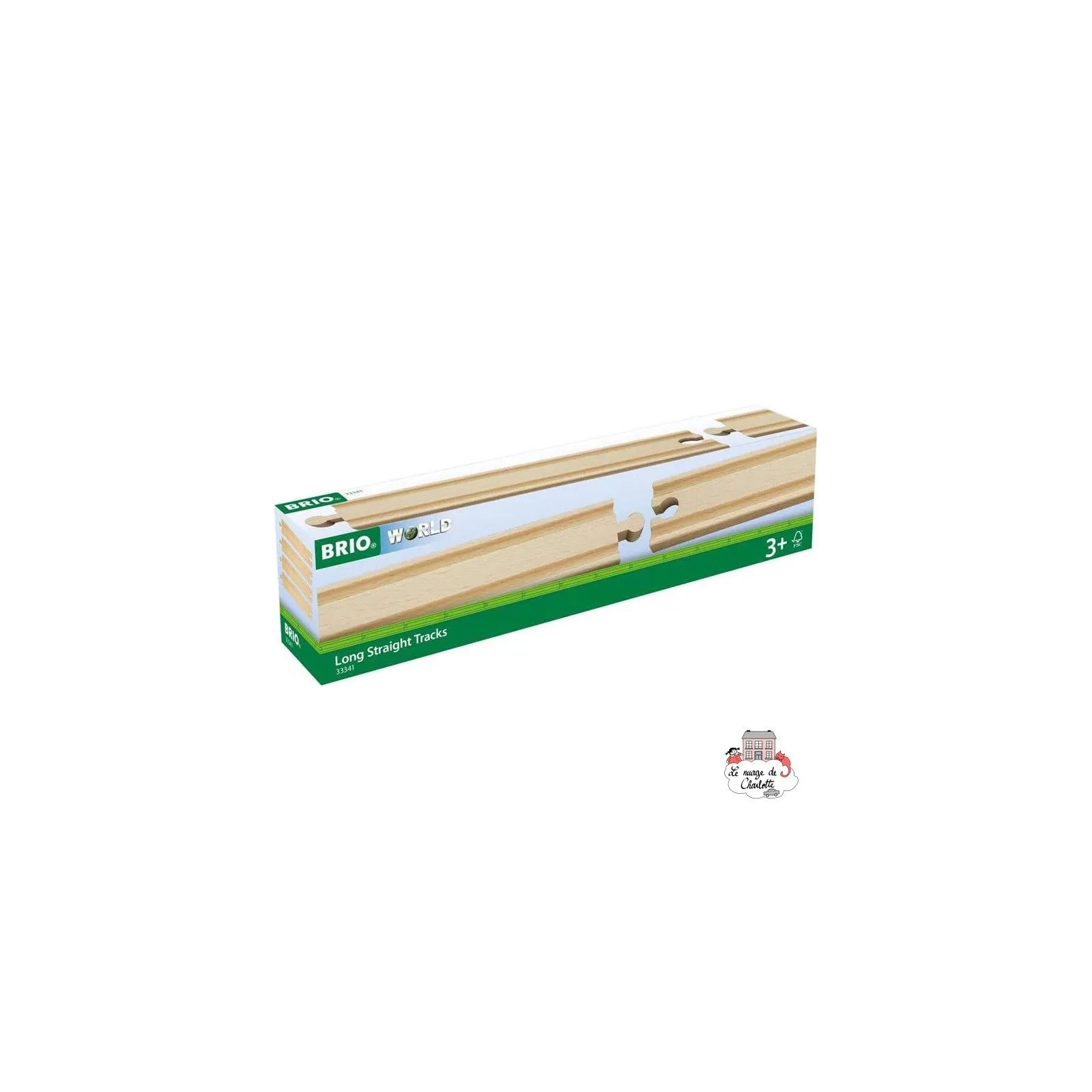 Rails droits longs - BRI-33341 - Brio - Petits trains en bois - Le Nuage de Charlotte