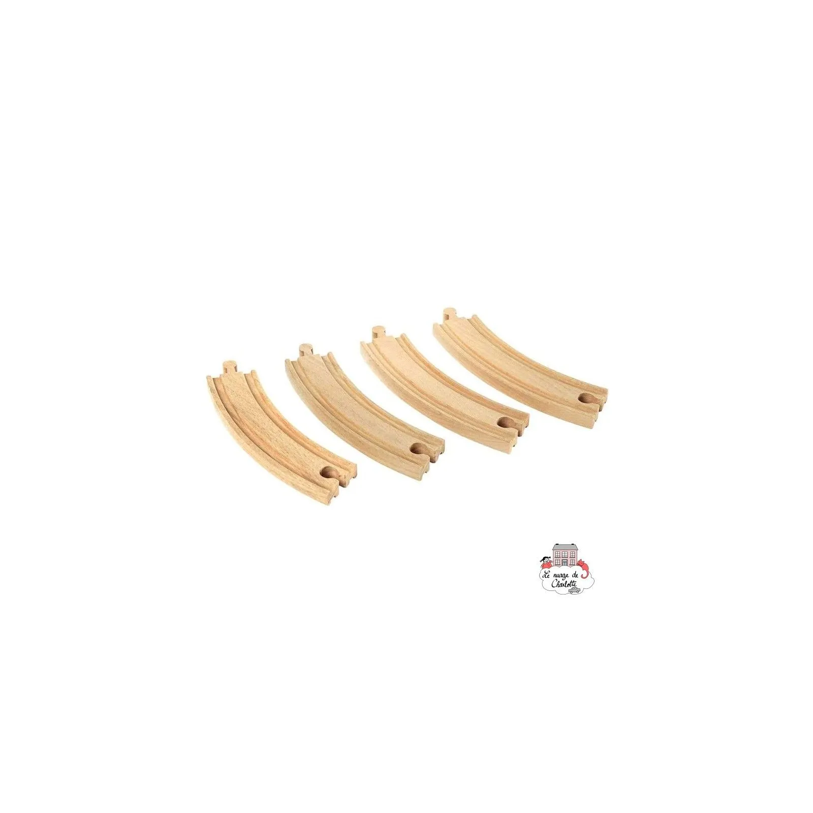 Grands rails courbes - BRI-33342 - Brio - Petits trains en bois - Le Nuage de Charlotte