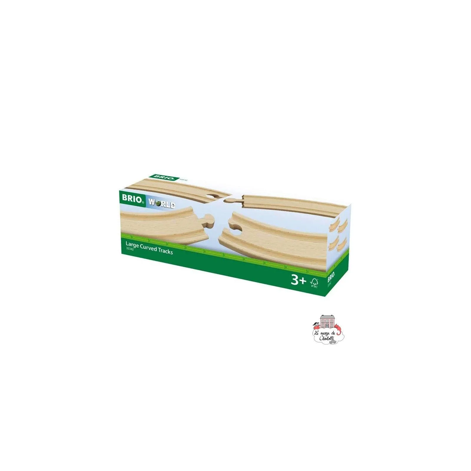 Grands rails courbes - BRI-33342 - Brio - Petits trains en bois - Le Nuage de Charlotte