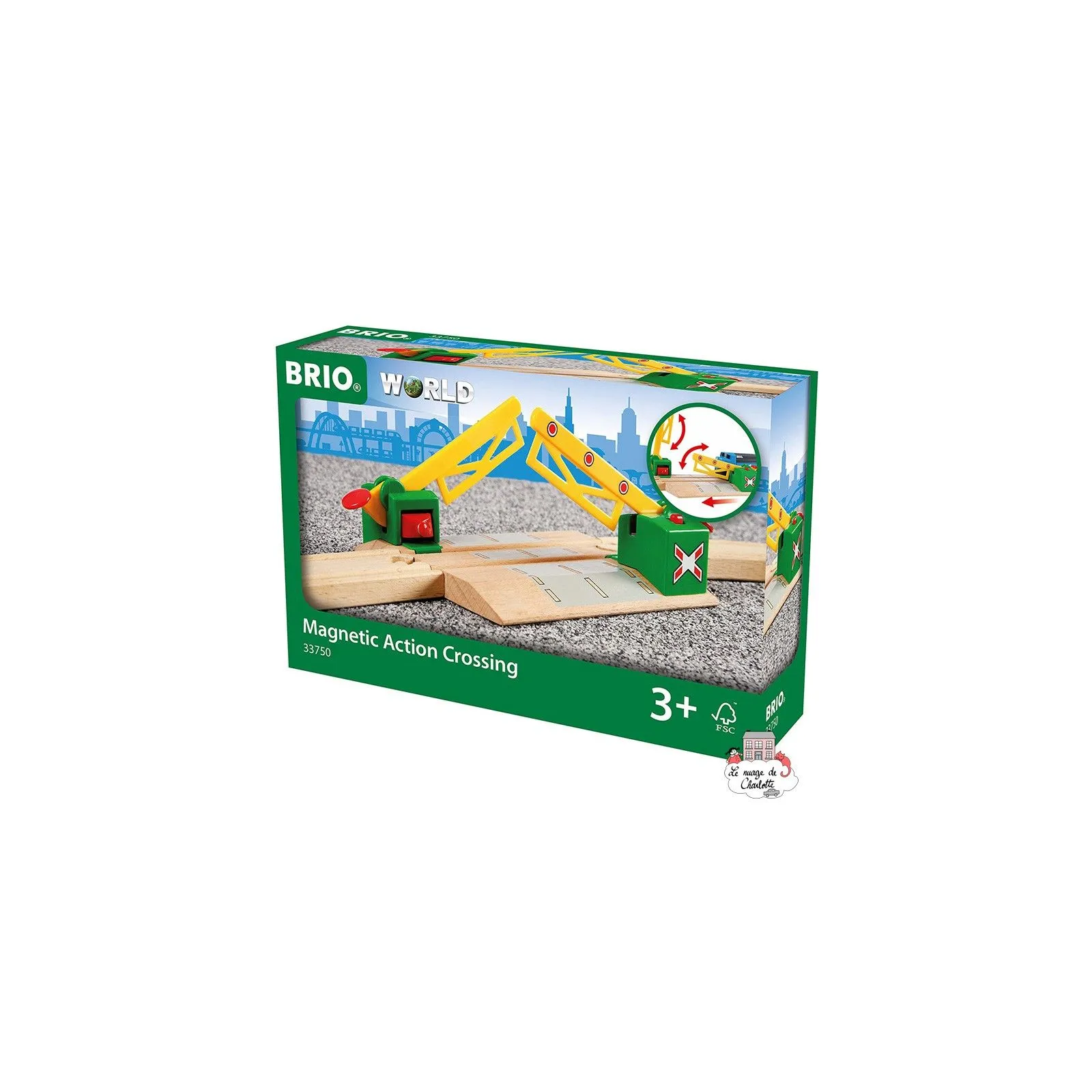 Passage à niveau magnétique - BRI-33750 - Brio - Petits trains en bois - Le Nuage de Charlotte