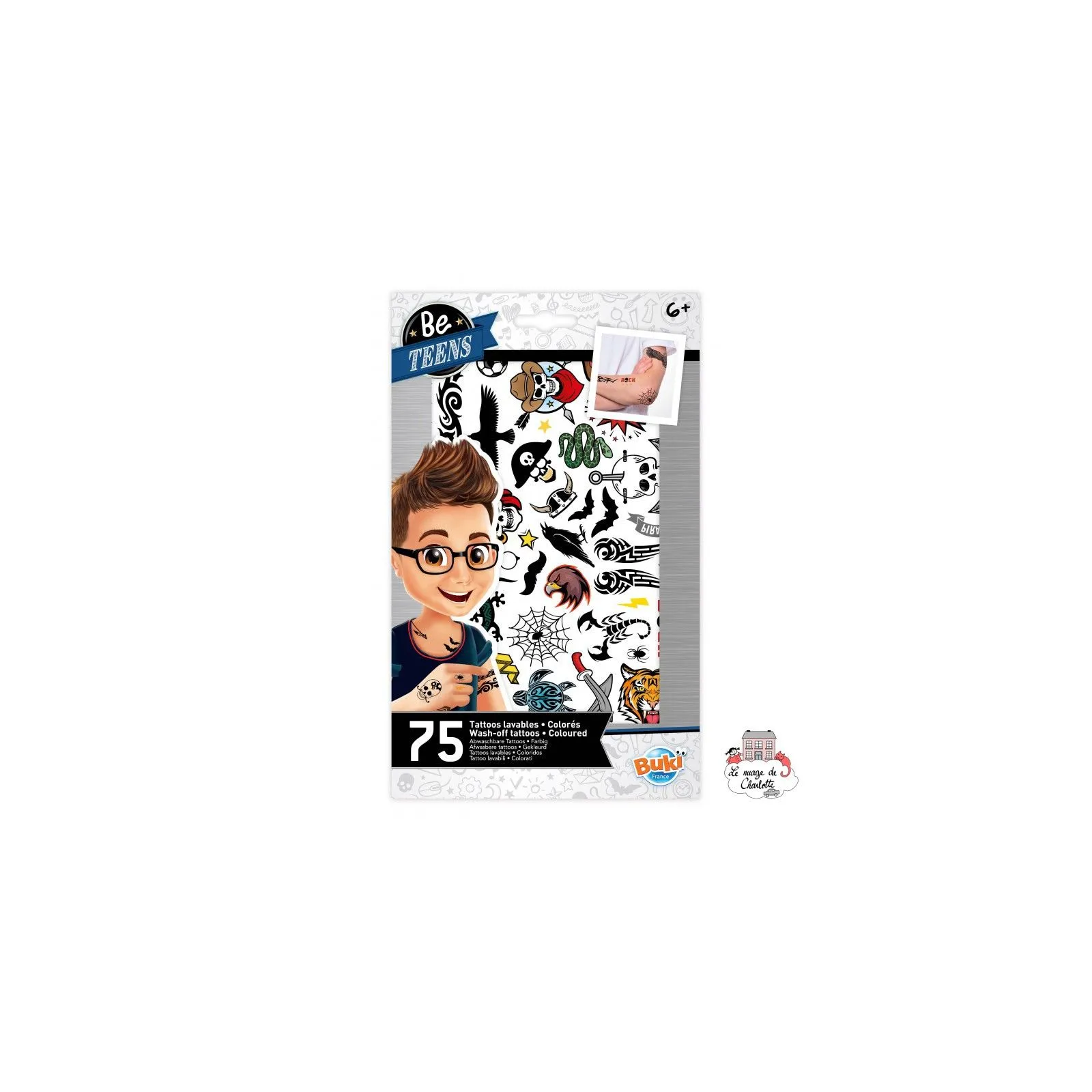 Be Teens - Tattoos lavables - BUK-TA006 - Buki - Tatouages éphémères - Le Nuage de Charlotte