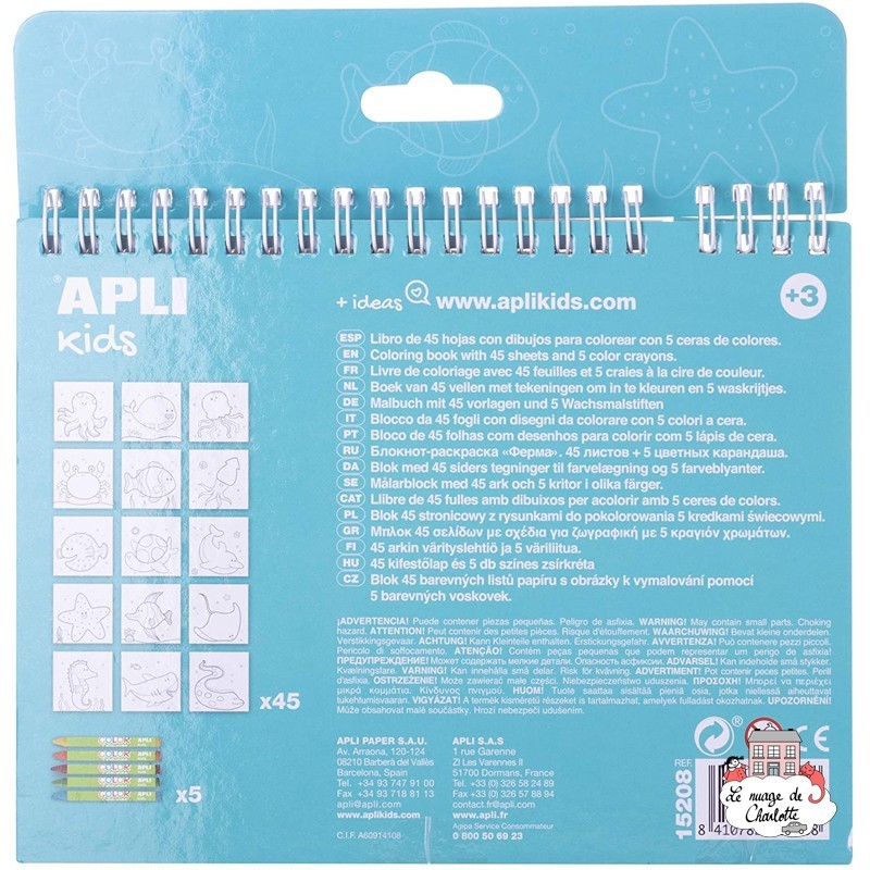 Marine Book Paint with Crayons - APL-15208 - APLI - Drawings and paintings - Le Nuage de Charlotte