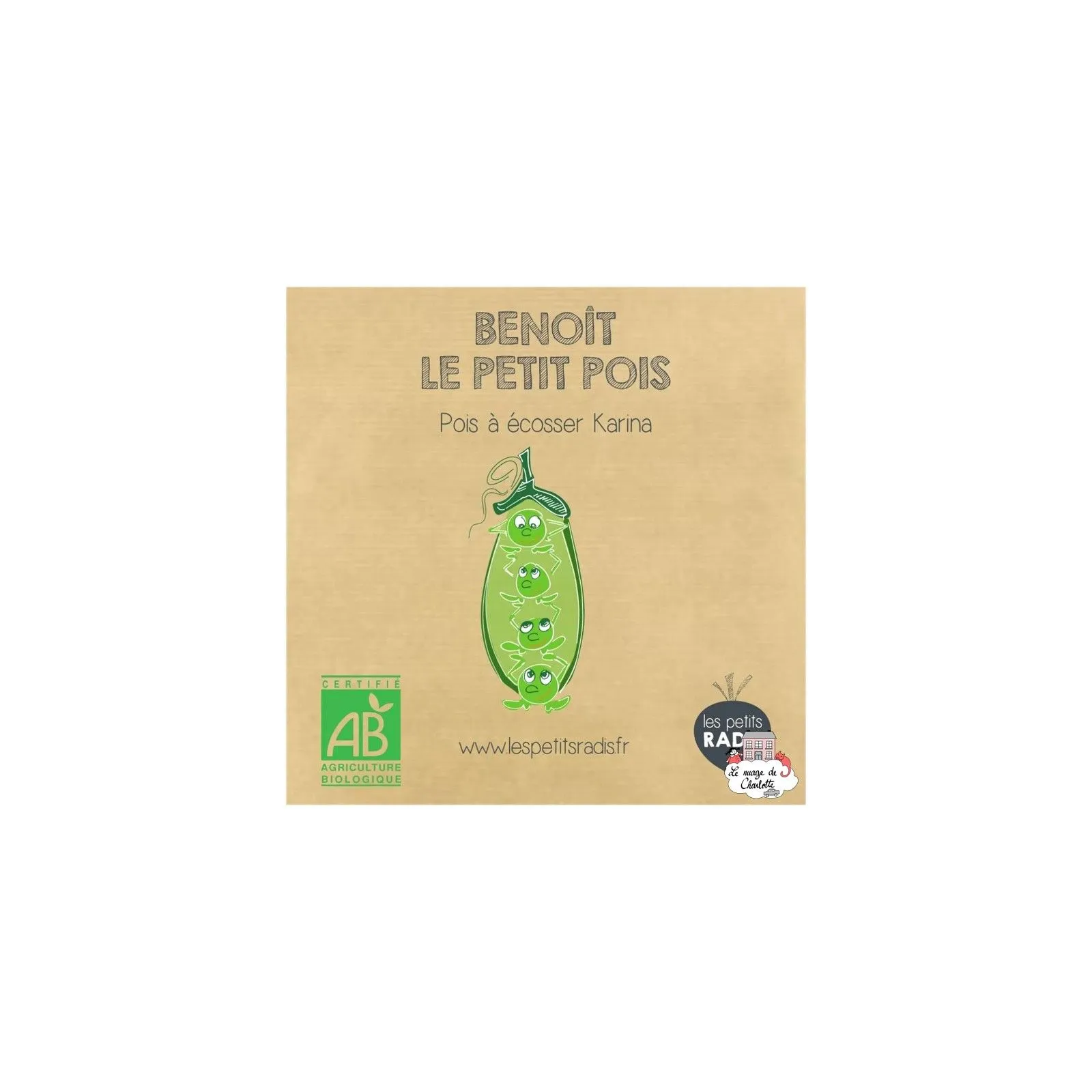 Mini kit de graines BIO de Benoît le petit pois - LPR-G161 - Les Petits Radis - Nature et découvertes - Le Nuage de Charlotte