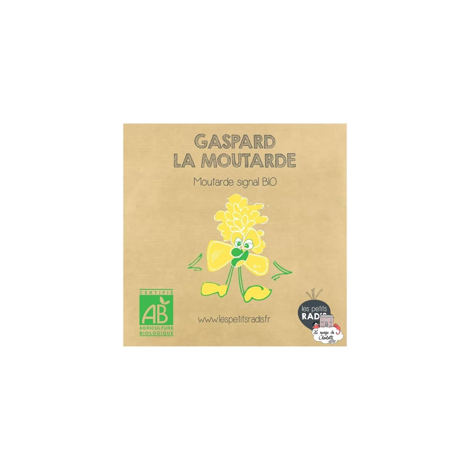 Mini kit de graines BIO de Gaspard la moutarde - LPR-G021 - Les Petits Radis - Nature et découvertes - Le Nuage de Charlotte