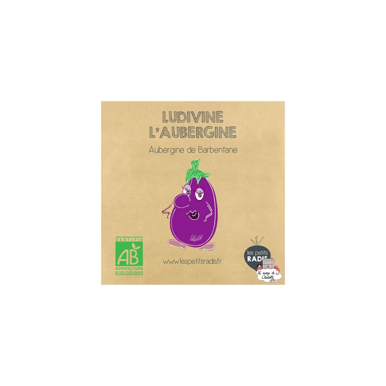 Mini organic seed kit of Ludivine aubergine - LPR-G211 - Les Petits Radis - Nature and discoveries - Le Nuage de Charlotte
