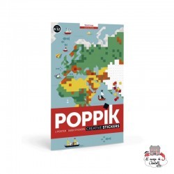 Creative Stickers - World Map - POP-MOS008 - Poppik - Stickers and gommettes - Le Nuage de Charlotte