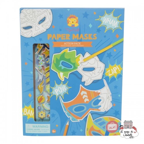 Paper Masks - Action Pack - TTE-6-0603 - Tiger Tribe - Drawings and paintings workshop - Le Nuage de Charlotte