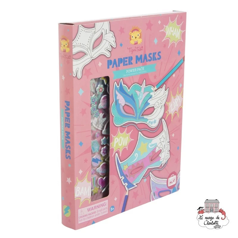 Paper Masks - Power Pack - TTE-6-0604 - Tiger Tribe - Drawings and paintings workshop - Le Nuage de Charlotte