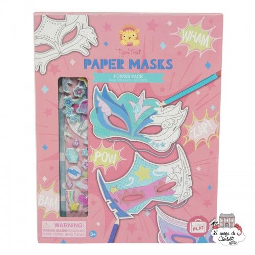 Paper Masks - Pack Puissance - TTE-6-0604 - Tiger Tribe - Atelier dessins et peintures - Le Nuage de Charlotte