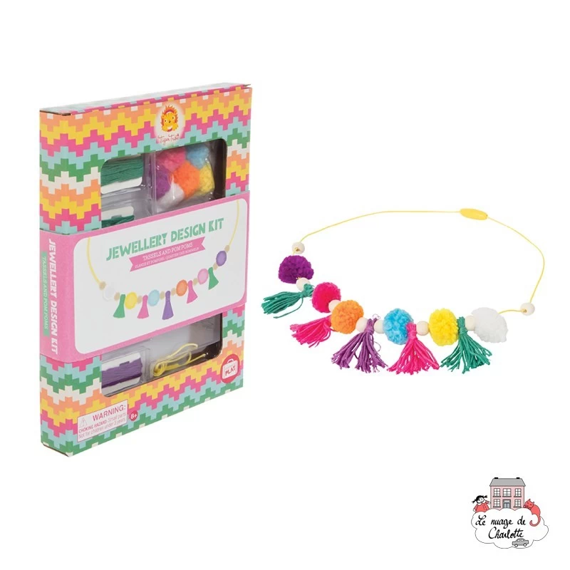 Jewellery Design Kit - Glands et pompons - TTE-6-0613 - Tiger Tribe - Boîtes créative - Le Nuage de Charlotte
