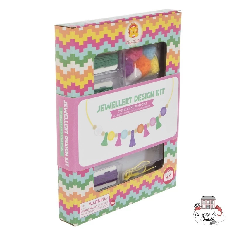 Jewellery Design Kit - Glands et pompons - TTE-6-0613 - Tiger Tribe - Boîtes créative - Le Nuage de Charlotte