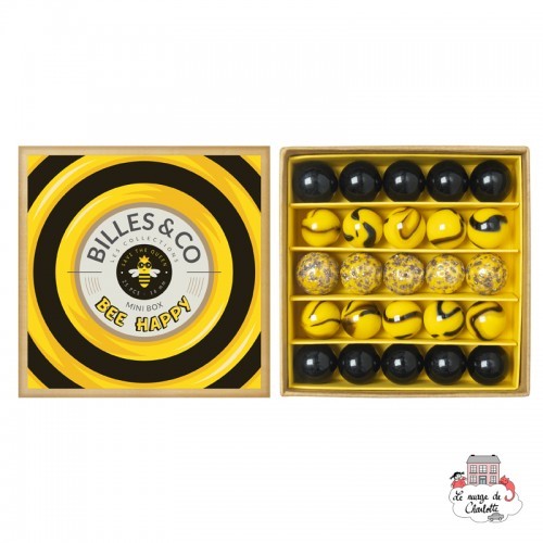 Boîte de Billes - Bee Happy - Mini Box - B&C-MINIBOX-06 - Billes & Co. - Jeux de Billes - Le Nuage de Charlotte