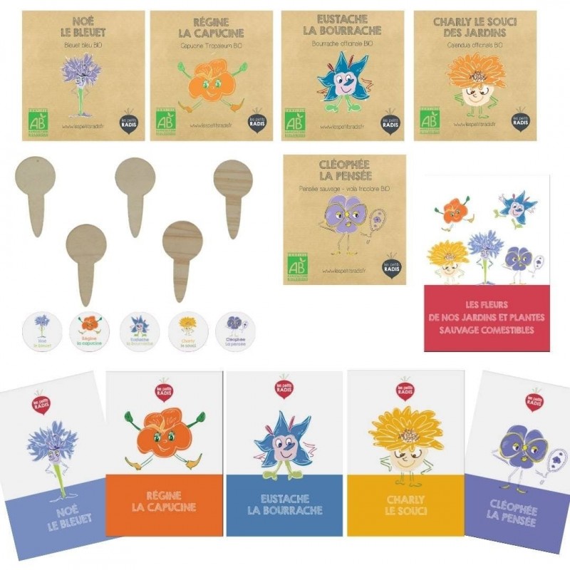 Edible flower kit for children - LPR-K007 - Les Petits Radis - Educational kits - Le Nuage de Charlotte