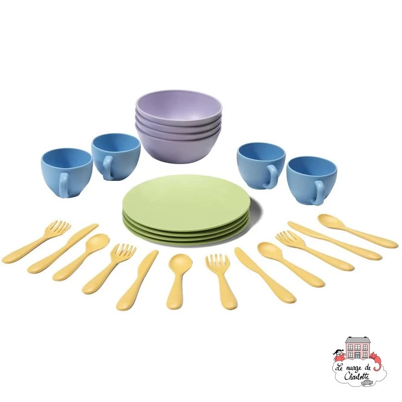 Green Toys Dish Set - GRT-DSH01R - Green Toys - Kitchens and stores - Le Nuage de Charlotte