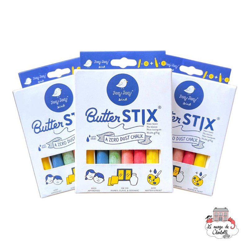 ButterStix Color (x12) with holder - JJB-2621078 - Jaq Jaq Bird - Chalks - Le Nuage de Charlotte