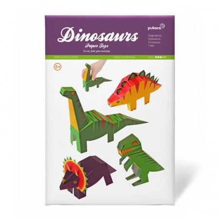 Jouets en papier Dinosaures - PUK-26201 - Pukaca - Maquettes en carton - Le Nuage de Charlotte