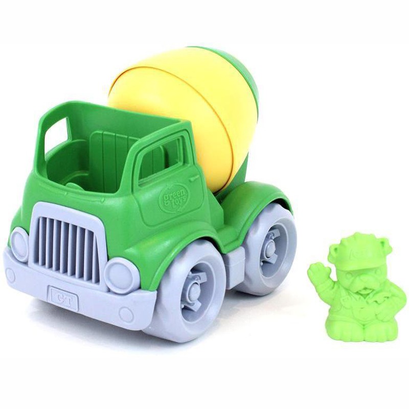 Green Toys Bétonnière vert/jaune - GRT-CMXG1263 - Green Toys - Voitures, camions, etc. - Le Nuage de Charlotte
