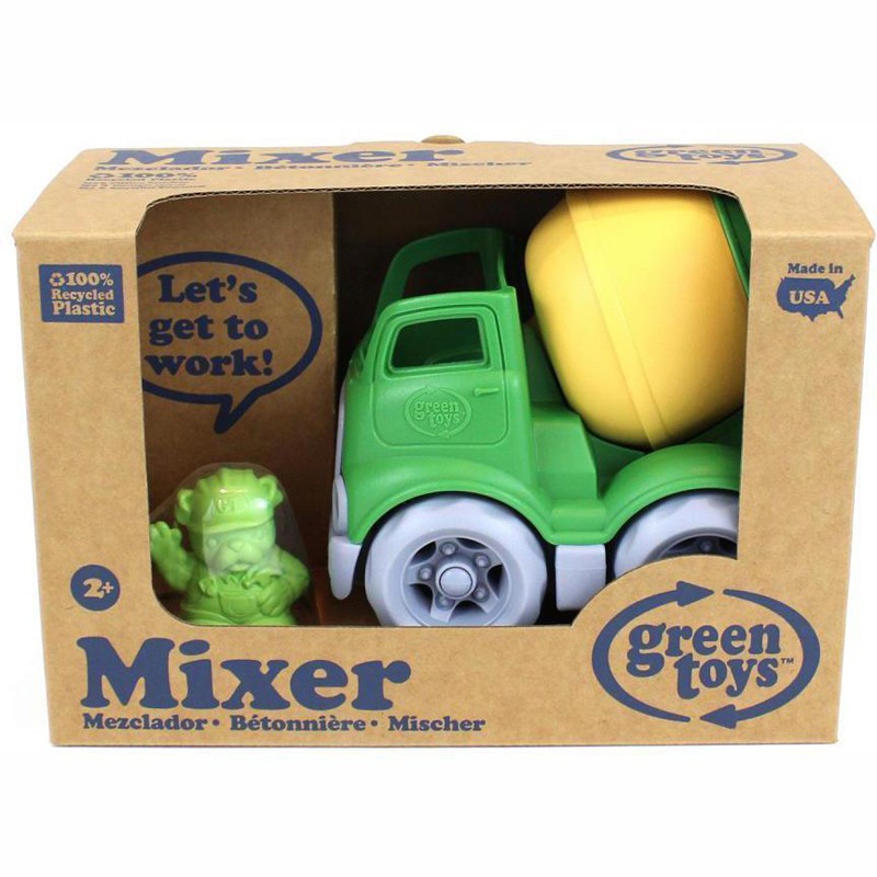 Green Toys Bétonnière vert/jaune - GRT-CMXG1263 - Green Toys - Voitures, camions, etc. - Le Nuage de Charlotte