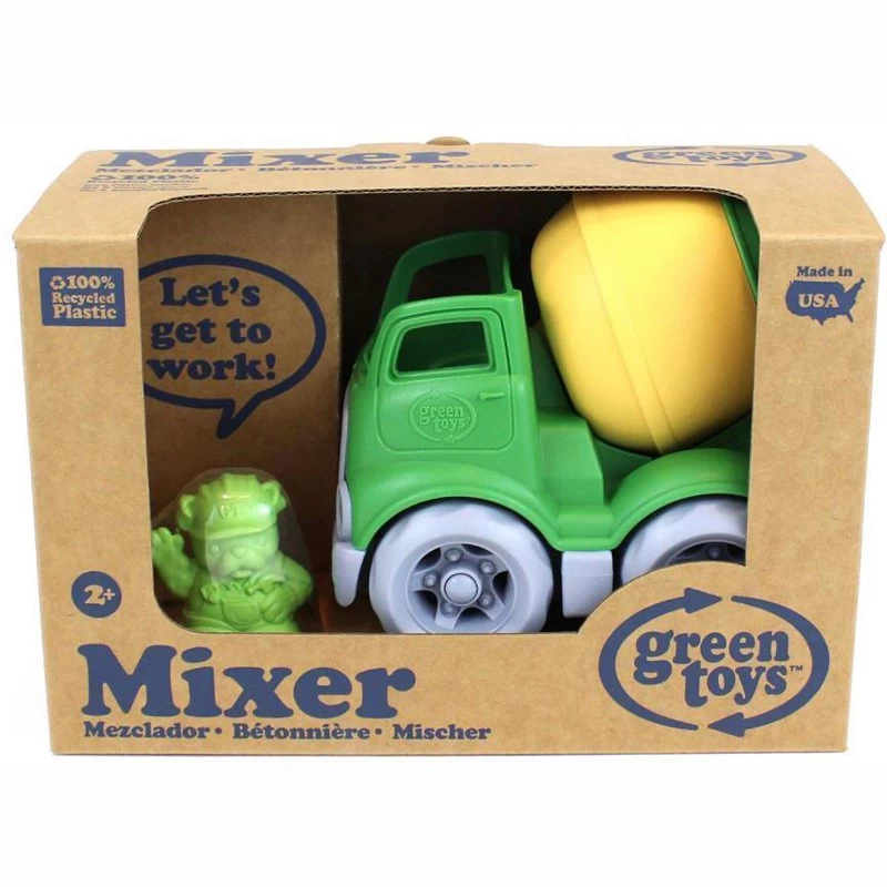 Green Toys Bétonnière vert/jaune - GRT-CMXG1263 - Green Toys - Voitures, camions, etc. - Le Nuage de Charlotte