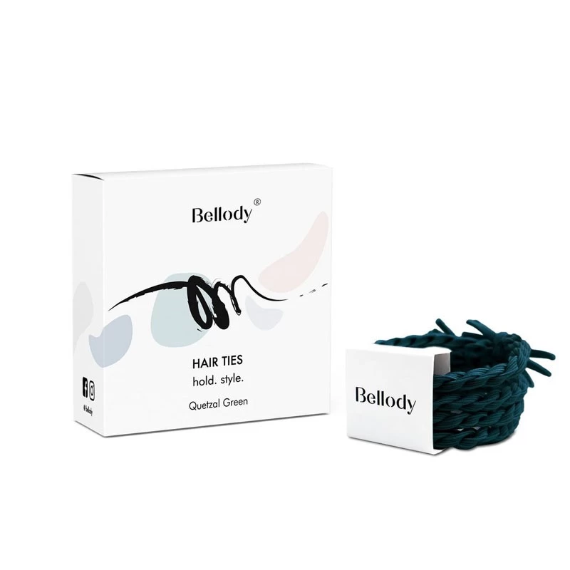 Bellody Original Elastics (4 pieces) - Quetzal Green - BEL-HS-04E1A - Bellody - Hair elastics - Le Nuage de Charlotte