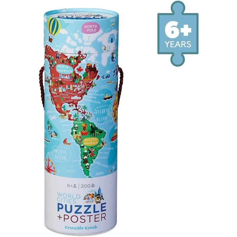 Puzzle Word Cities + Poster - CCR-2874-3 - Crocodile Creek - Puzzles pour les plus grands - Le Nuage de Charlotte