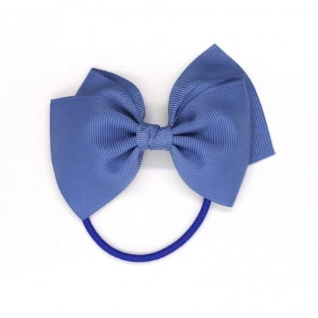 Medium Bow Elastic - blue Smoke Blue - RIB-32712507555902 - Ribbies - Hair elastics - Le Nuage de Charlotte