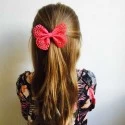 Noeud à œillets - Coral Pink - RIB-32692928446526 - Ribbies - Barrettes à cheveux - Le Nuage de Charlotte