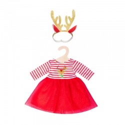 Christmas dress with hairband "Reindeer Rudi" - HEL-1151 - Heless - Doll clothes - Le Nuage de Charlotte