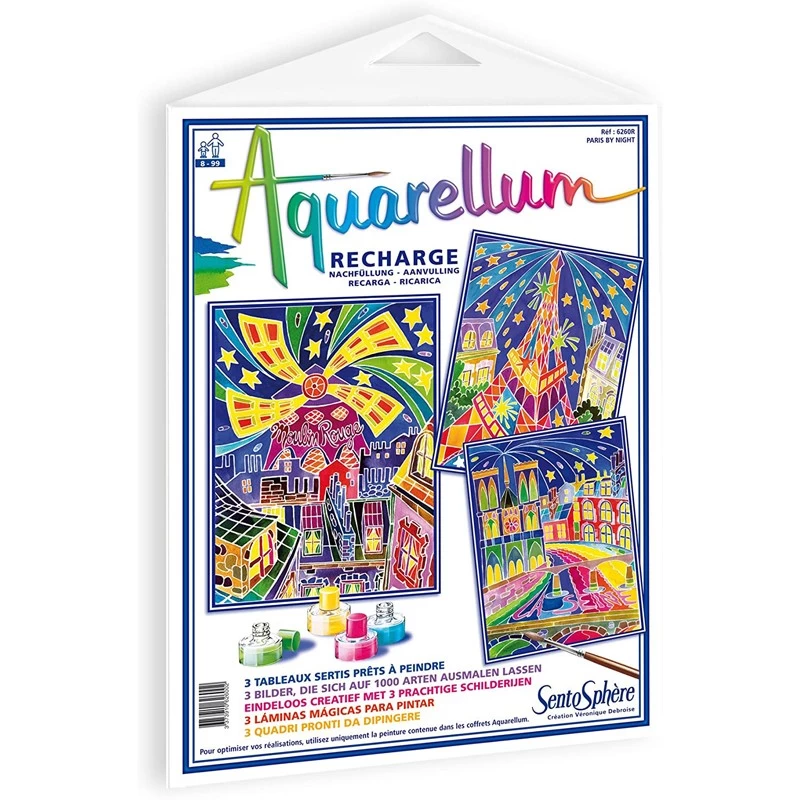 Aquarellum - Recharge Paris by Night - STS-6260R - SentoSphère - Atelier dessins et peintures - Le Nuage de Charlotte