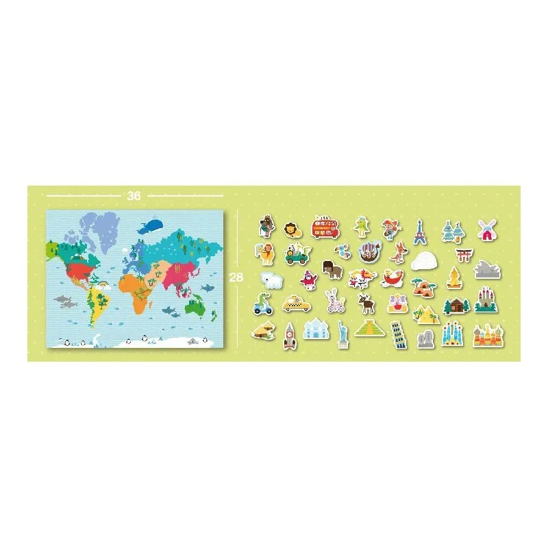 Magnets - Carte du Monde - APL-16494 - APLI - Magnets - Le Nuage de Charlotte