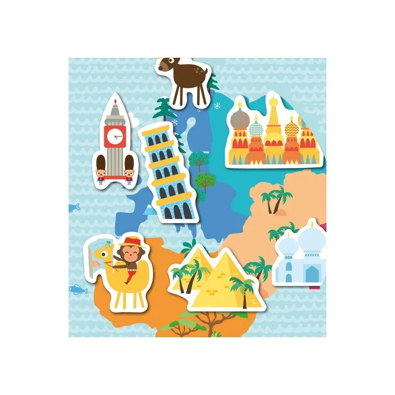 Magnets - Carte du Monde - APL-16494 - APLI - Magnets - Le Nuage de Charlotte