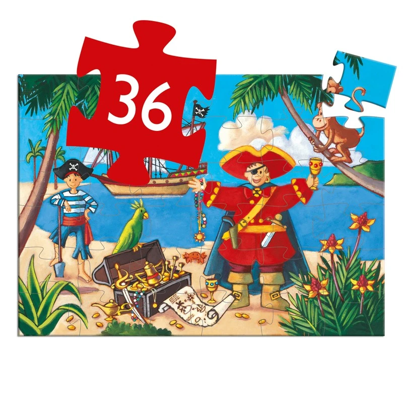 Le pirate et son trésor - DJE-DJ07220 - DJECO - Puzzles pour les petits - Le Nuage de Charlotte