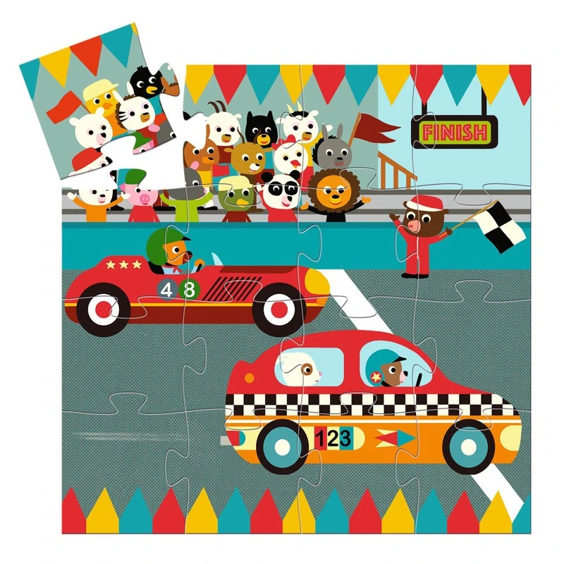 The racing car - DJE-DJ07273 - DJECO - Puzzles for little ones - Le Nuage de Charlotte