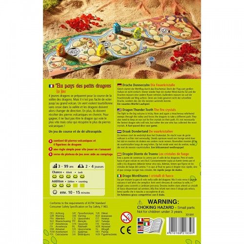 HABA – Au Pays Des Petits Dragons – Jeu De Course Et De Dés, 2-4 Joueurs, 3-99 Ans, 60 Pierres Volcaniques, Plateau Recto Verso, Made In Germany
