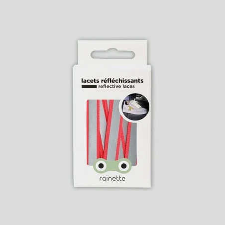 Reflective laces - neon pink - RAI-LAC-RFL - Rainette - Reflective accessories - Le Nuage de Charlotte