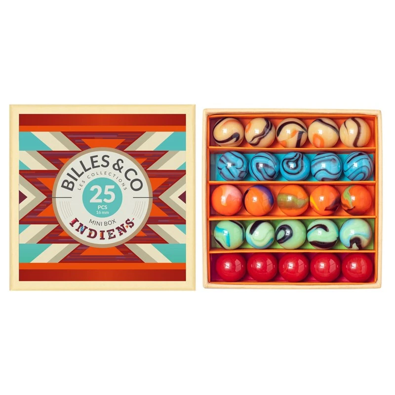 Marbles Box - Indians - Mini Box - B&C-MINIBOX-13 - Billes & Co. - Marble Games - Le Nuage de Charlotte