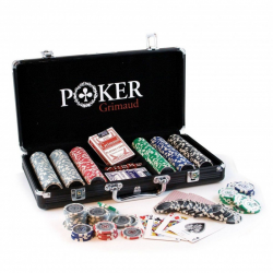 Malette Poker noire avec 300 jetons - GRI-PIX927 - Grimaud - Jeux de cartes - Le Nuage de Charlotte