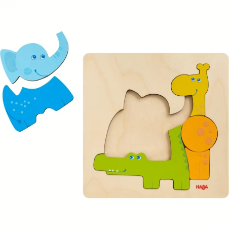 Wooden puzzle Zoo Animals - HAB-304609 - Haba - Puzzles - Le Nuage de Charlotte