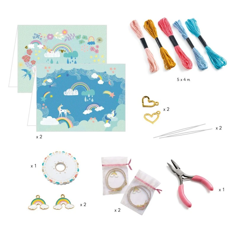 Kumihimo Arc-en-ciel - DJE-DJ00014 - DJECO - Boîtes créative - Le Nuage de Charlotte