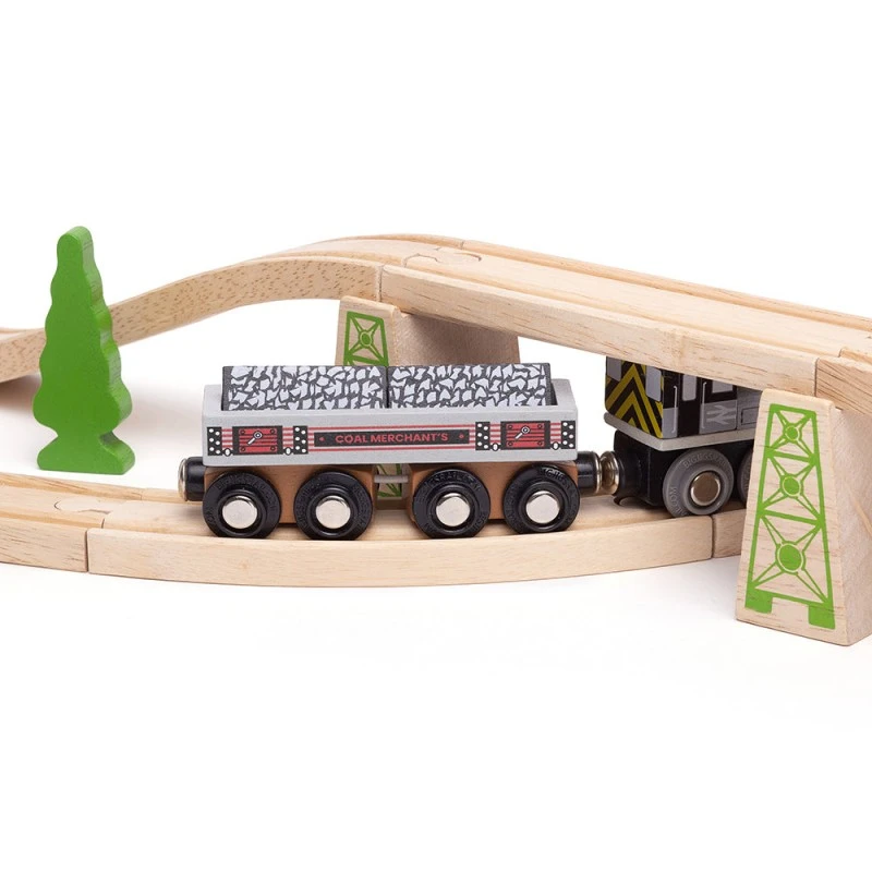 Grand wagon de charbon - BIG-BJT408 - Bigjigs - Petits trains en bois - Le Nuage de Charlotte