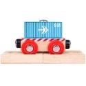 Container Wagon - Blue - BIG-BJT486 - Bigjigs - Wooden Railway and Trains - Le Nuage de Charlotte