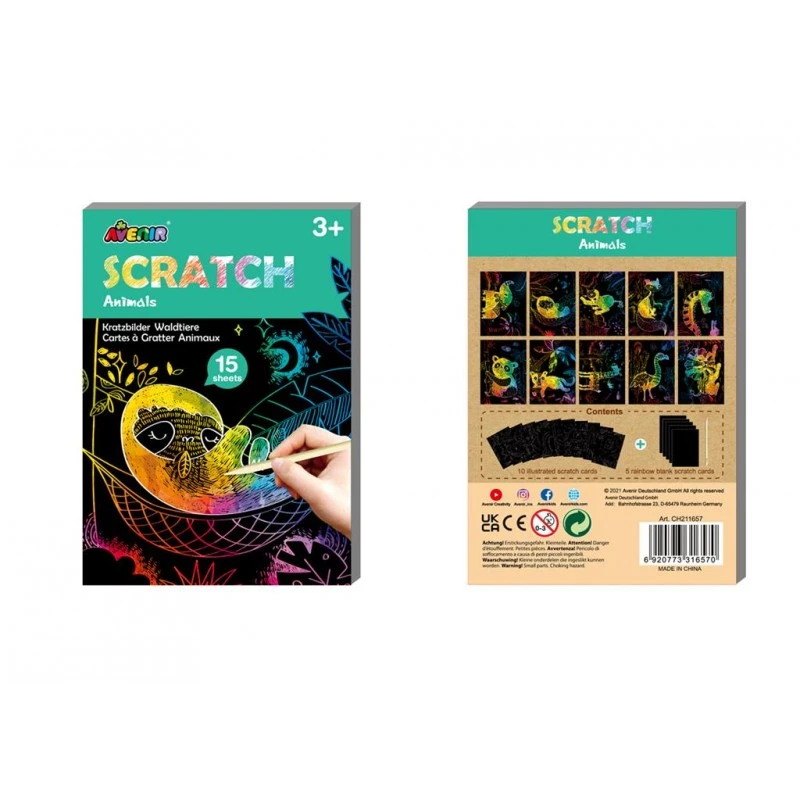 Scratch Art Book Mini A6 - Animals - AVE-7331657 - Avenir - Pencils, markers, etc... - Le Nuage de Charlotte