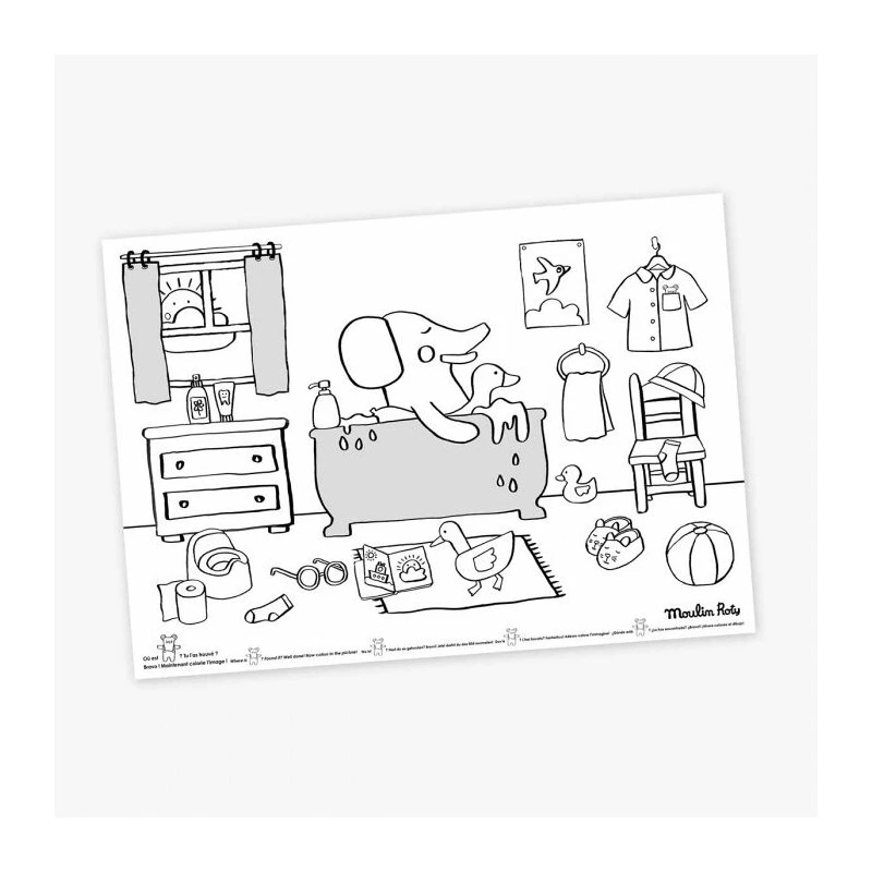 Les Popipop - 40 sets de table à colorier - MRY-661613 - Moulin Roty - Dessins et peintures - Le Nuage de Charlotte