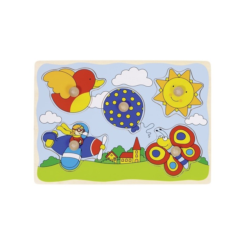 Ballon, soleil,... puzzle à encastrements - GOK-8657859 - Goki - Puzzles en bois - Le Nuage de Charlotte
