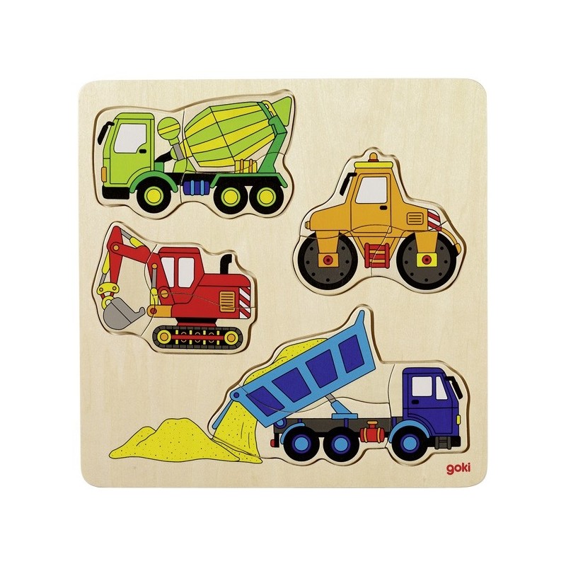 Puzzle building site vehicles - GOK-8657901 - Goki - Wooden Puzzles - Le Nuage de Charlotte