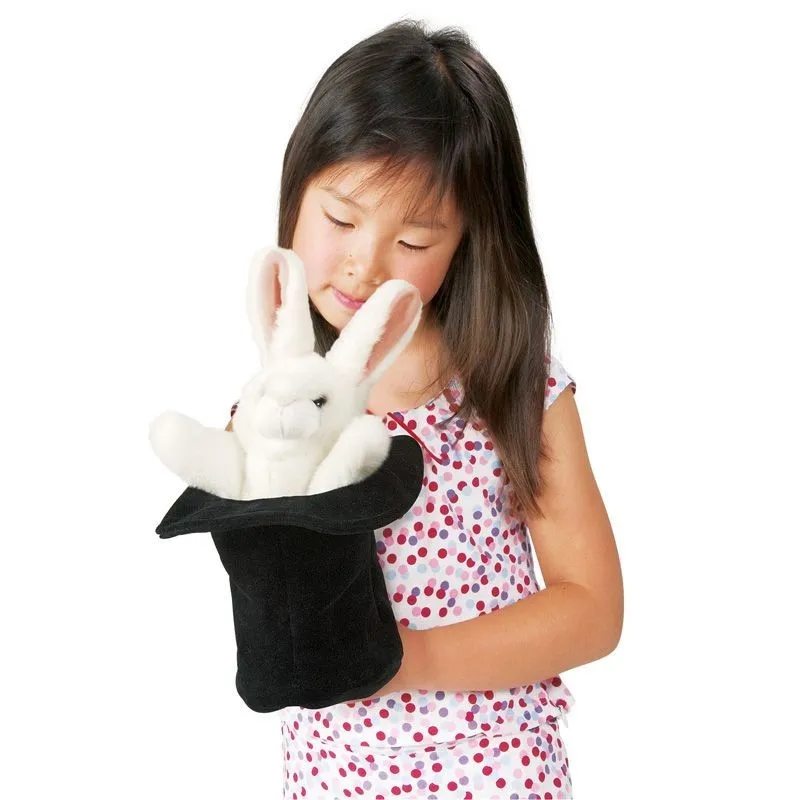 Lapin dans le Chapeau - FLK-2269 - Folkmanis - Marionettes à main - Le Nuage de Charlotte