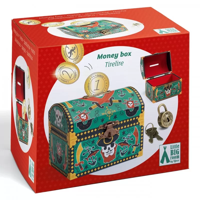 Pirate Money Box - DJE-DJ03331 - Djeco - Money Box and wallet - Le Nuage de Charlotte