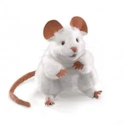 Souris Blanche - FLK-2219 - Folkmanis - Marionettes à main - Le Nuage de Charlotte